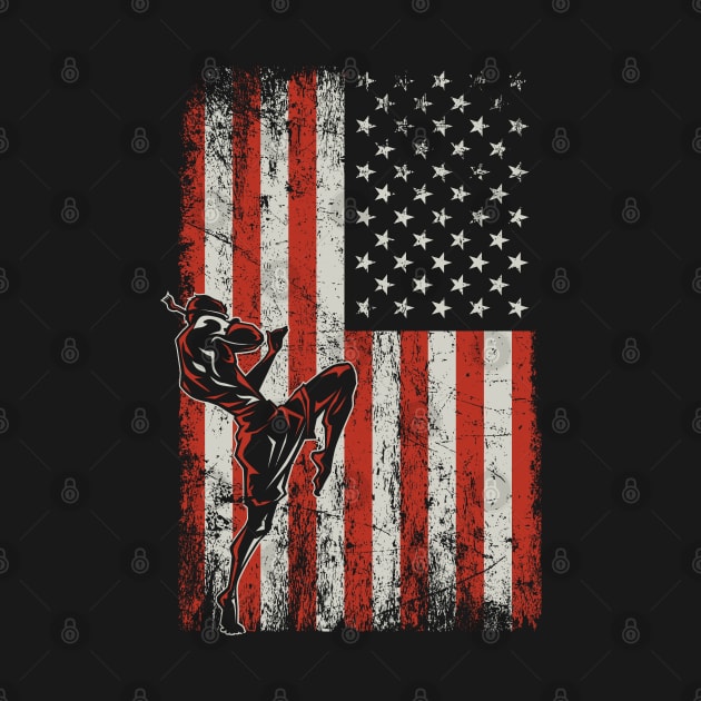 USA Flag Muay Thai Fighter by ryanjaycruz