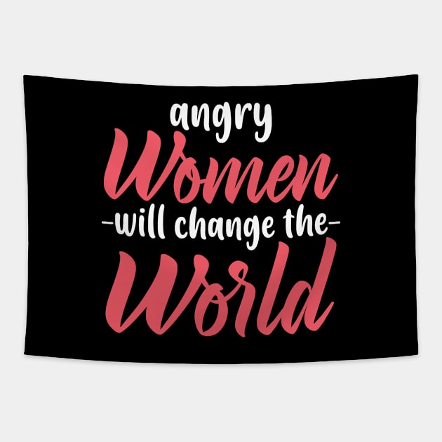 ANGRY WOMEN - FEMINIST DESIGN Tapestry by bluesea33