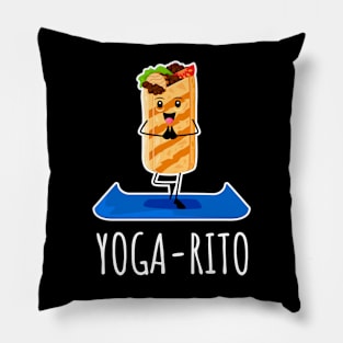 Yoga-Rito Funny Burrito Doing Yoga Pillow