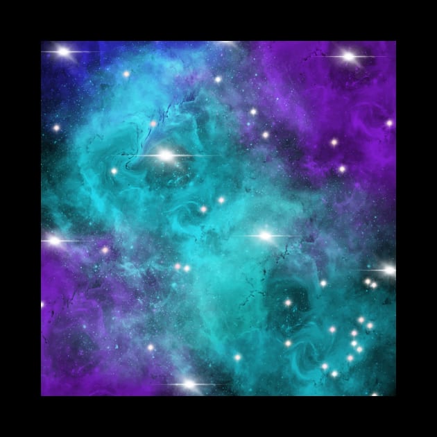 Purple Turquoise Star Nebula Space Galaxy Universe by jodotodesign