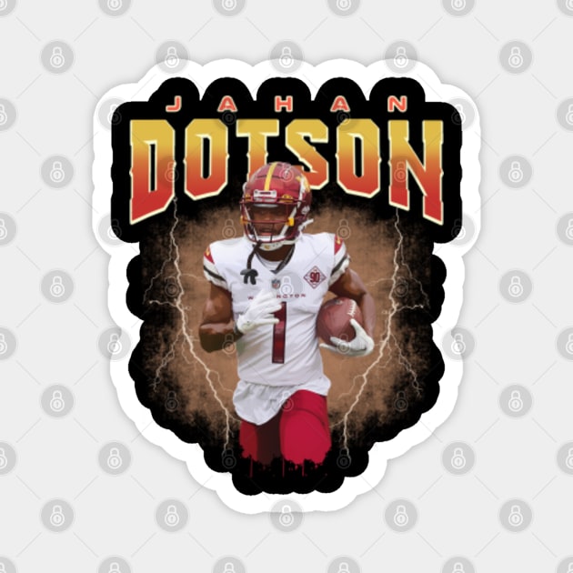 Jahan Dotson football Poster Style - Jahan Dotson - Magnet