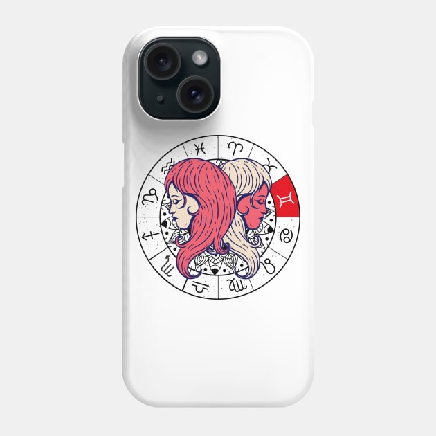 Gemini star sign, zodiac sign horoscope Phone Case by 2P-Design