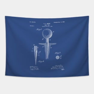 Golf Tee Patent - Golfing Tee Art - Blueprint Tapestry