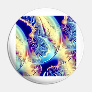 Etched Glass Abstract Pin