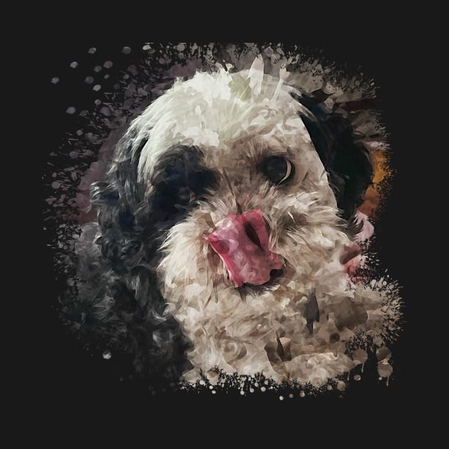 Shih Tzu dog watercolor by Ginstore