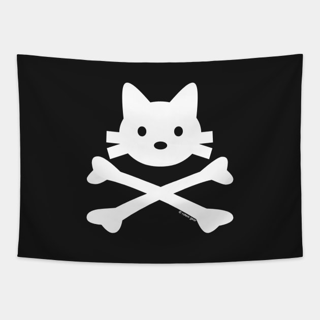 Kitty X-Bones White Classic Tapestry by jrotem