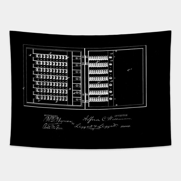 Calculator Vintage Patent Drawing Tapestry by TheYoungDesigns