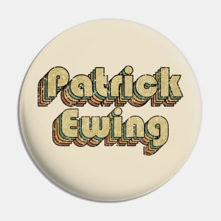 Patrick Ewing // Vintage Rainbow Typography Style // 70s Pin