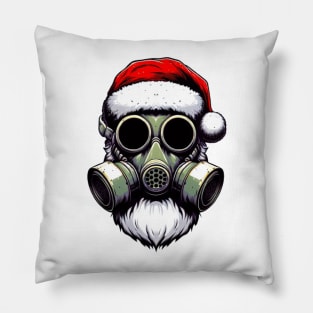 gas mask apocalypse santa claus Pillow