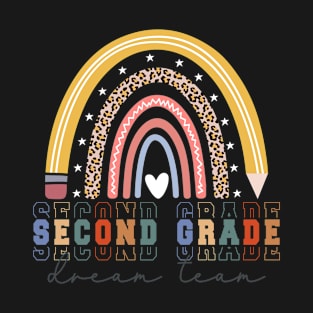 Second Grade Rainbow Girls Boys Teacher Team 2nd Grade Squad T-Shirt