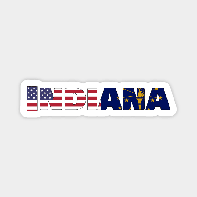 Indiana State Flag/American Flag Logo Magnet by ElevenGraphics