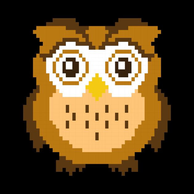 Retro 8-Bit Pixel Owl Gaming Gamer Gift by TheTeeBee