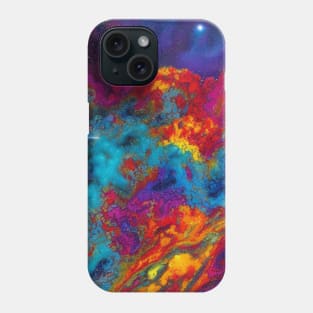 Psychedelic Splatter Paint Galaxy Phone Case