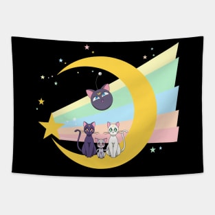 Moon Kitty Cats Tapestry