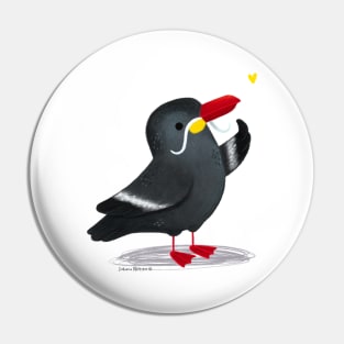 Inca tern bird with a yellow heart Pin