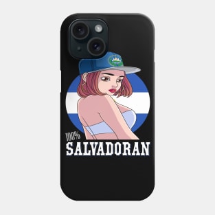 100% Salvadoran Latina Girl El Salvador Flag Pride Phone Case