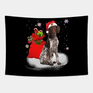 Christmas Santa German Shorthaired Pointer Tapestry