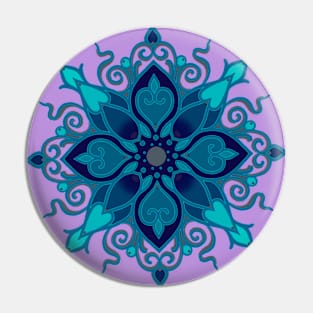 Mandala Teal Pin