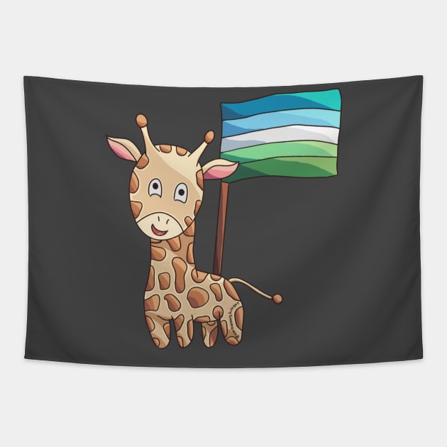 Gay Male Pride Flag Giraffe Tapestry by nonbeenarydesigns