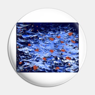 Firefly sea (red on blue) II Pin