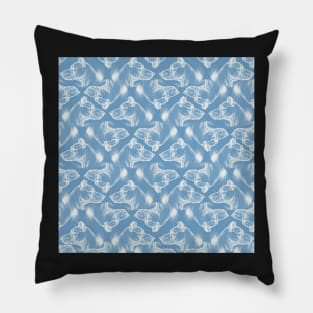 Pattern with a drawing of a dog head in profile Pillow