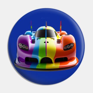 Fantasy Rainbow Racing Sports Car for Kids Pin