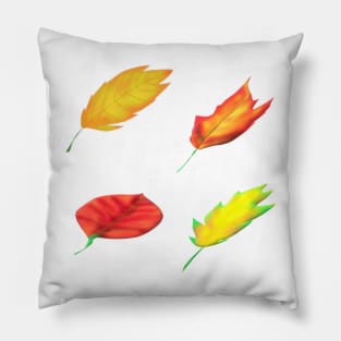 Fall Leaves (White Background) Pillow