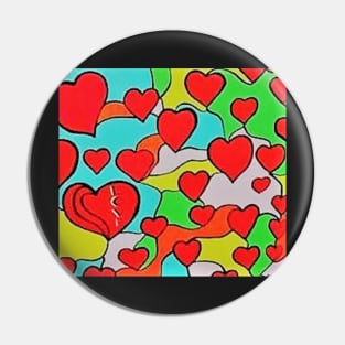 Corazones Rojos Pin