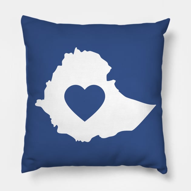 A piece of my heart is in Ethiopia (White) Pillow by The Lemon Stationery & Gift Co