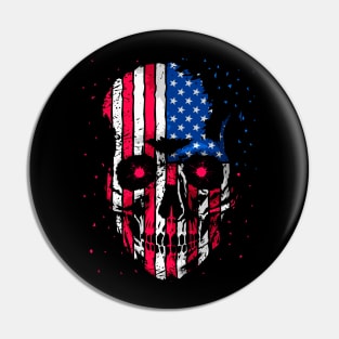 Skull Flag USA Pin