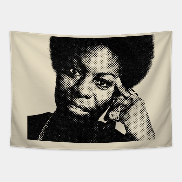 Nina Simone Halftone Tapestry by Resdis Materials