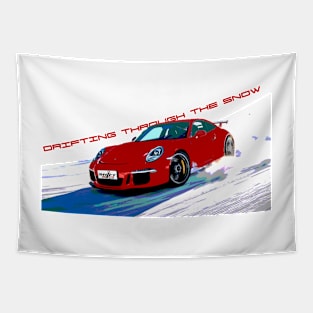 Snow Drifting - 991 911 GT3 RS Inspired Tapestry