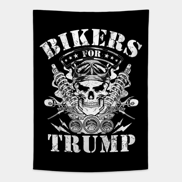 Bikers For Trump Vote 2020 Election Tapestry by E