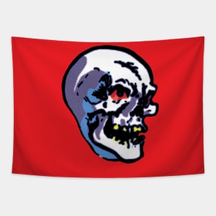 Vintage Skull Comic Book Backpages Tapestry