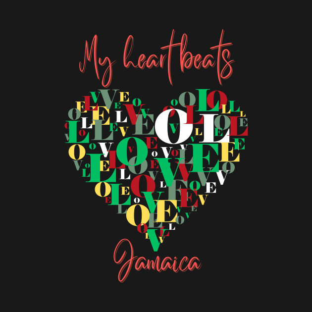 My Heart Beats Jamaica by PurePrintTeeShop