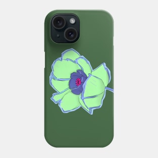 Retro Digital Colored Poppy Flower Illustration (MD23Mrl002b) Phone Case