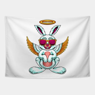 holy rabbit angel illustration Tapestry