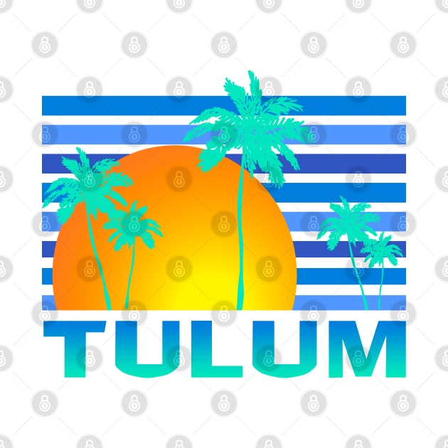 Tulum Mexico Palm Tree Sunset Tropical Vacation by Pine Hill Goods