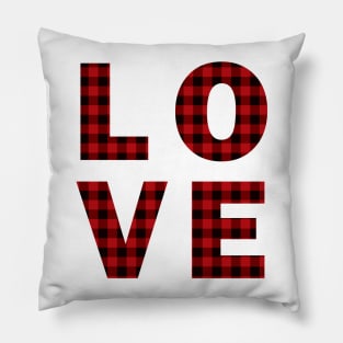 Buffalo plaid pattern LOVE Pillow