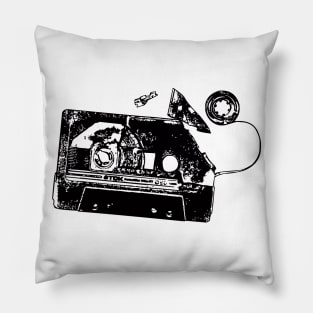 Broken Cassette Tape Pillow