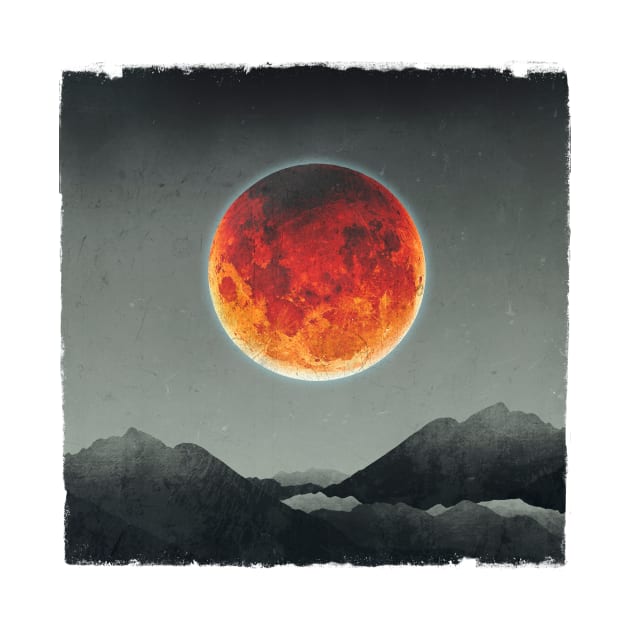 Blood Moon and Mountains by DyrkWyst