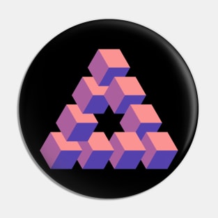 Optical illusion triangle #5-  Instant peach & purple Pin