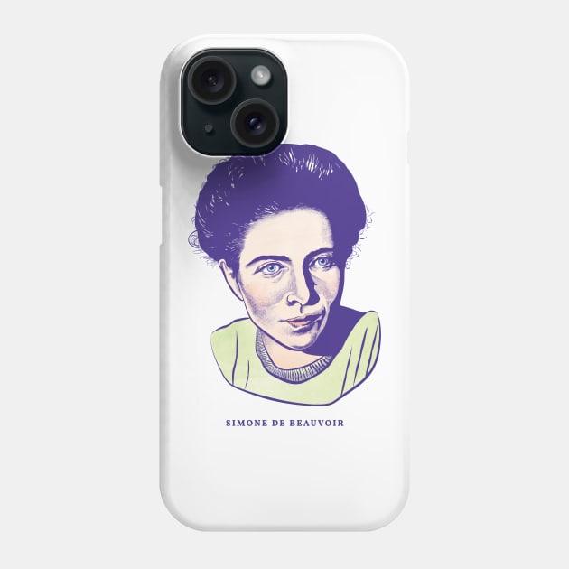 Simone de Beauvoir Phone Case by Huge Potato