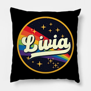 Livia // Rainbow In Space Vintage Style Pillow