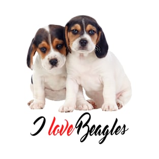 I Love Beagles Beagle Puppies Photo T-Shirt