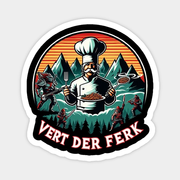 Vert Der Ferk Vintage Magnet by  El-Aal