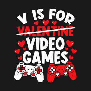 V For Videos Game, Mom-my Funny Valentines Day Family Feb 14 T-Shirt