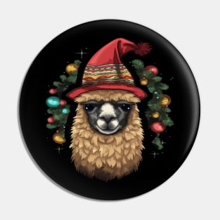 Alpaca Christmas Pin