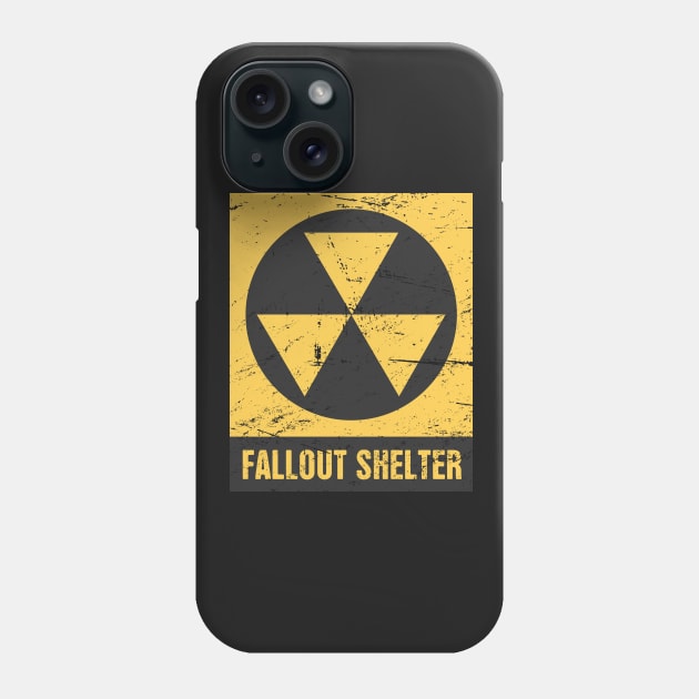 Vintage Nuclear Fallout Shelter Sign Phone Case by MeatMan