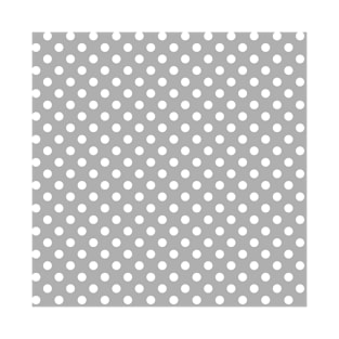 White Polka Dots Pattern on Grey Background T-Shirt